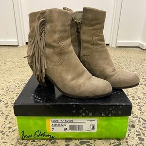 Sam Edelman Louie Tan Suede Booties